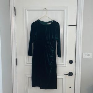 Vintage Forest Green Velvet Dress